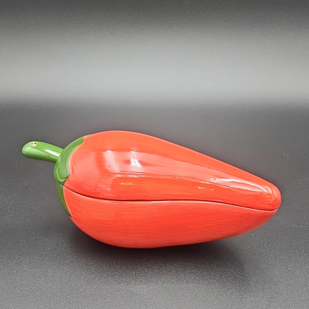 Red Pepper Shaped Ceramic Container - Picture 2 of 8